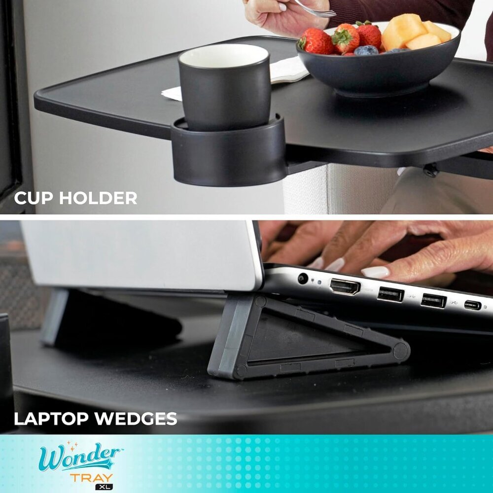 Wonder Tray, Adjustable Swivel Table, Extra-Large Computer Stand, Couch Desk & G - Picture 7 of 7